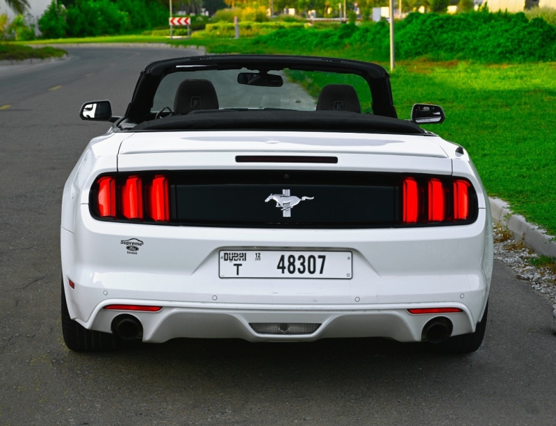 White Ford Mustang V6 Convertible 2018